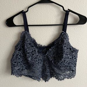 Aerie blue and white floral lace bralette